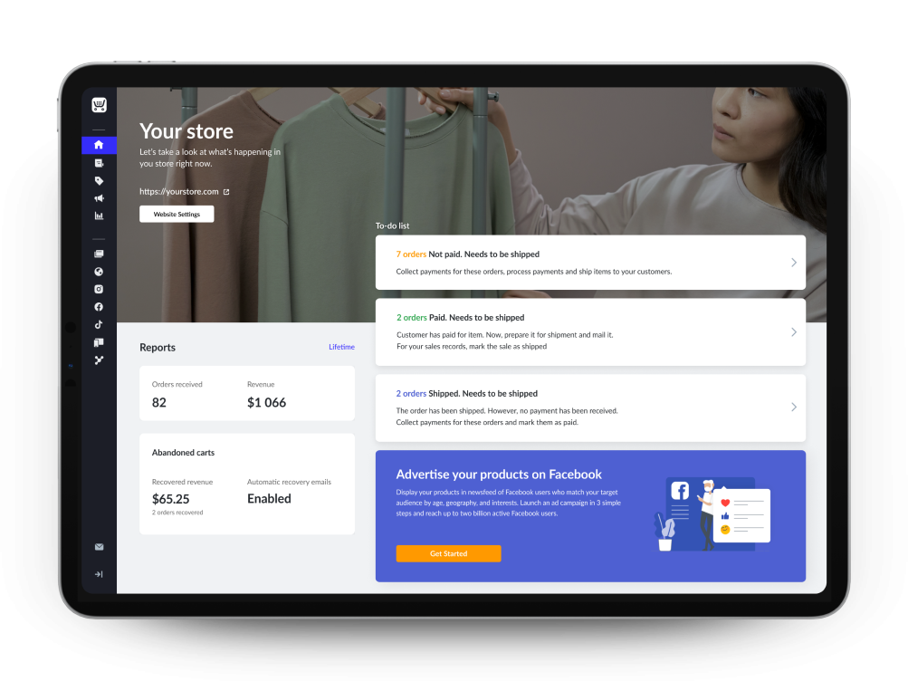 Launch your online store in minutes with Ecwid Instant Site